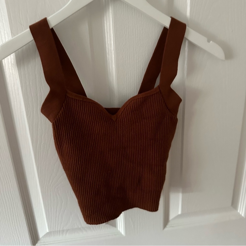 Brown Tank Top Cropped